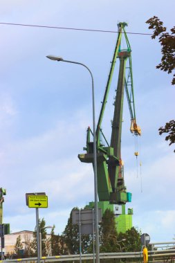 Crane Polonya 'nın Gdansk kentindeki tersanede.