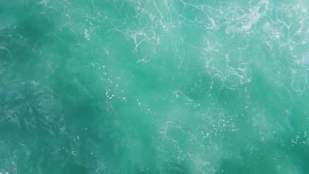 Acqua Turchese Oceano Ondulante Agitato Vista Aerea Pittoresco Ondulazione Blu — Video Stock