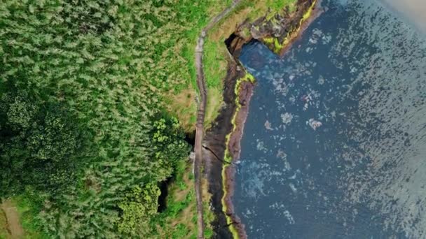 Drone Pacyfiku Tropikalny Krajobraz Wyspy Piękny Zielony Widok Wybrzeże Lato — Wideo stockowe