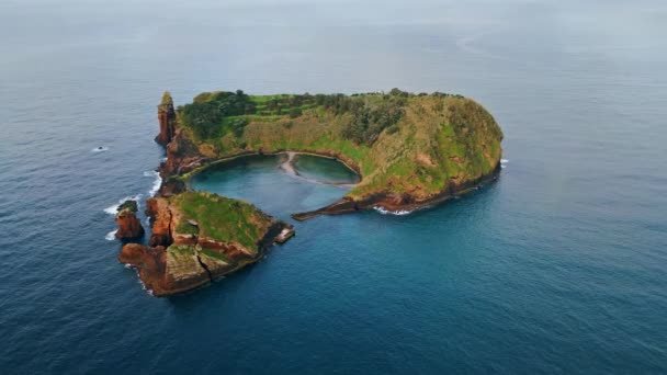 Malerische Insel Atlantischen Ozean Drohnenblick Atemberaubende Vulkaninsel Die Sommertagen Von — Stockvideo