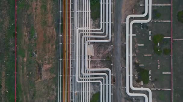 Gasdotti Che Trasportano Carburante Negli Impianti Industriali Tubi Terminali Gas — Video Stock