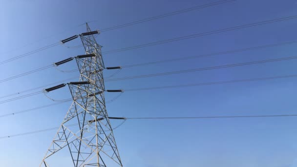 Electricity Transmission Towers Glowing Wires — Vídeo de stock