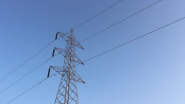 Electricity Transmission Towers Glowing Wires — Stock Video