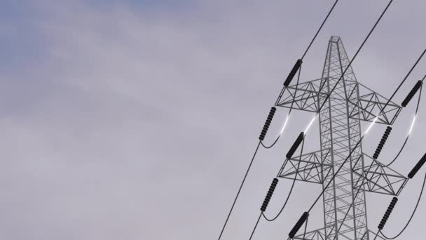 Torre Transmisión Eléctrica Alto Voltaje — Vídeos de Stock