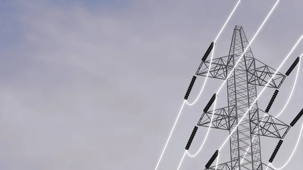 Hoogspanning Elektrische Transmissietoren — Stockfoto