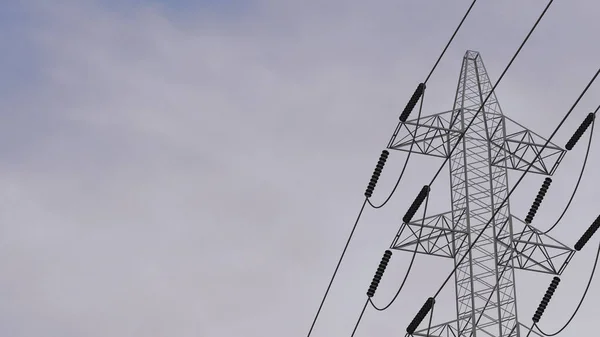 Elektryczna Wieża Przesyłowa Wysokiego Napięcia — Zdjęcie stockowe