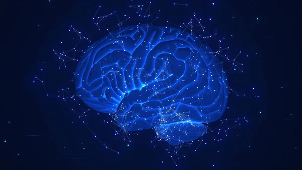 Sztuczna Inteligencja Ludzkiego Mózgu — Zdjęcie stockowe