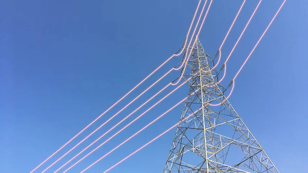 Υψηλής Τάσης Ηλεκτρικό Πύργο Μετάδοσης — Φωτογραφία Αρχείου
