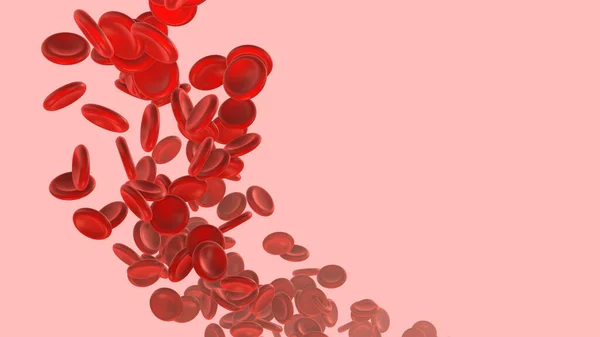 Globuli Rossi Stanno Muovendo Attraverso Arterie Sanguigne — Foto Stock