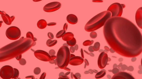 Czerwone Krwinki Przemieszczają Się Przez Tętnice Krwi — Zdjęcie stockowe