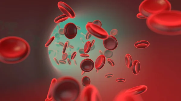 Ερυθρά Αιμοσφαίρια Κινούνται Στις Αρτηρίες Του Αίματος — Φωτογραφία Αρχείου