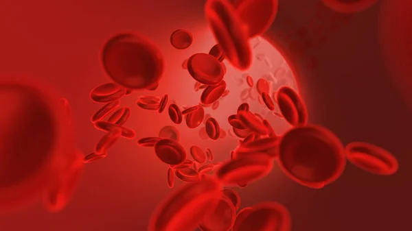 红血球正穿过血液动脉 — 图库照片