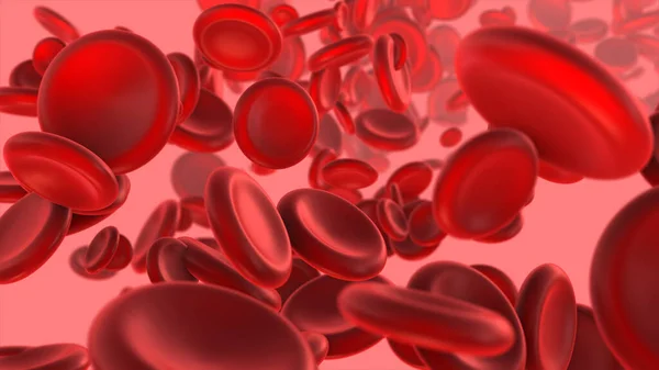 Röda Blodkroppar Rör Sig Genom Blodkärlen — Stockfoto