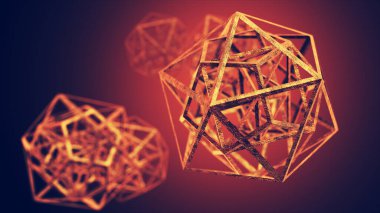 Soyut Atom molekül yapısı 3D illüstrasyon