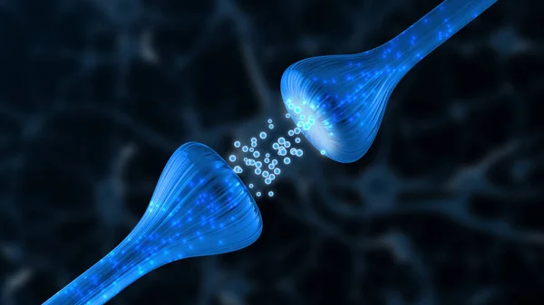 Synapsa Neuron Tło Medyczne — Zdjęcie stockowe