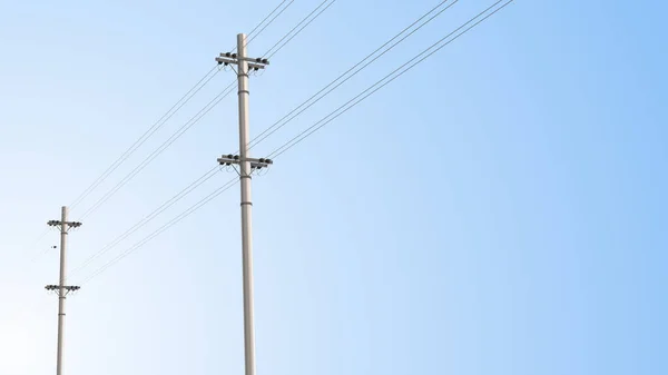 Hoogspanningsleidingen Elektriciteitspalen — Stockfoto
