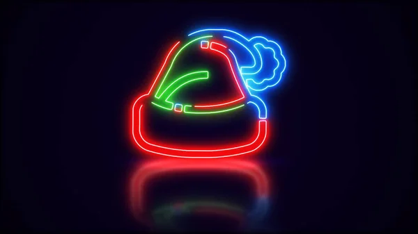 Olśniewający Neon Świecący Kapelusz Świętego Mikołaja — Zdjęcie stockowe