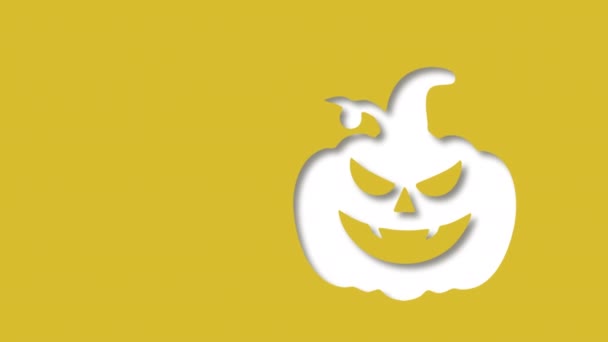 Halloween Pumpkin Animation Copy Space Background — Stock Video