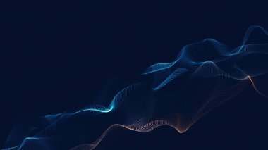 Soyut dijital parçacıklar dalga formu ağı