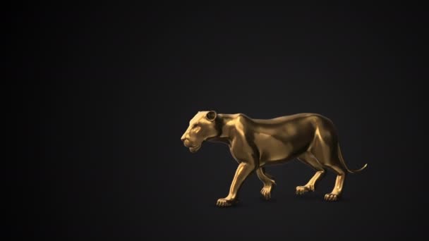 Περπατώντας Λιοντάρι Ένα Παραθυράκι Animation — Αρχείο Βίντεο