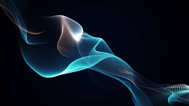 Soyut biçimdeki dijital parçacık ağı