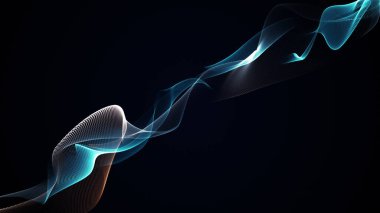 Soyut biçimdeki dijital parçacıkların ağı