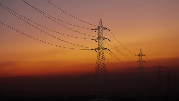 Transmissielijnen Voor Elektriciteit — Stockvideo