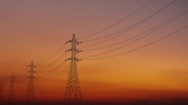 Γραμμές Μεταφοράς Ηλεκτρικής Ενέργειας Ρεύμα — Αρχείο Βίντεο