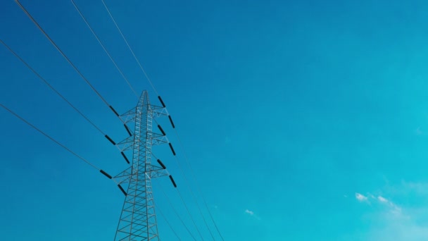 Pylony Transportu Energii Elektrycznej Elektrycznej — Wideo stockowe