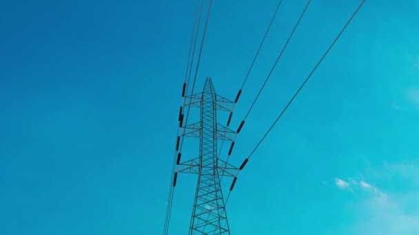 Pylons Voor Het Vervoer Van Elektriciteit Elektriciteit — Stockvideo