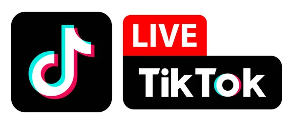 Beyaz arkaplanda canlı Tik tok video uygulama logosu
