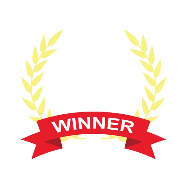 Laurel 'ı altın kurdele pankartlarıyla sıralamak. Ödül kazanan vektör