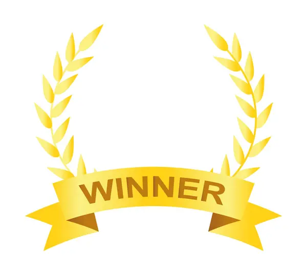 Laurel 'ı altın kurdele pankartlarıyla sıralamak. Ödül kazanan vektör