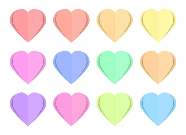 Kâğıt kesiği kalpler. vektör illüstrasyonu