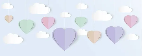 Kağıt kalpli kağıt arka plan. Sevgililer günü kartı..