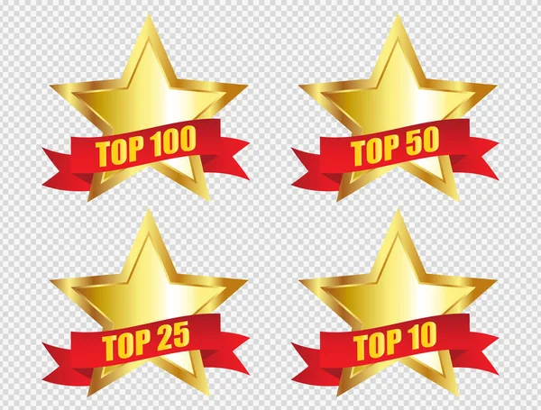 En iyi 100,50,25,10 reyting yıldızı. Reklam. Altın yıldız ödülü.