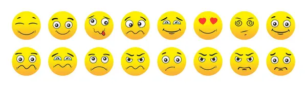 Çizgi film emojisi. Simge simge simgeleri kümesi.