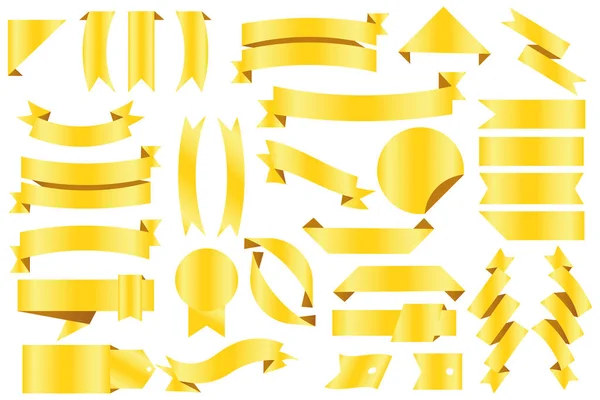 Altın kurdeleler seti. Vektör çizimi