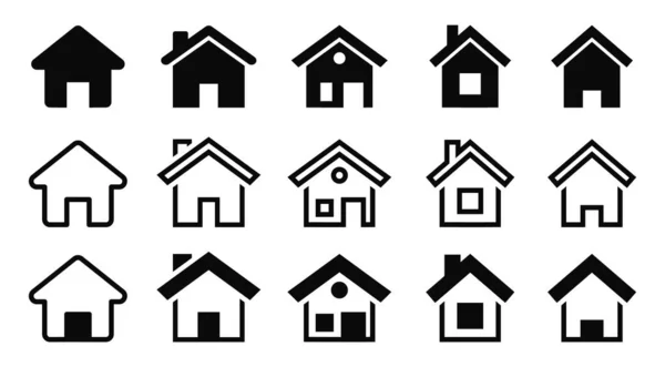 Ev simgeleri ayarlandı. Ev simgeleri koleksiyonu. Adres simgesi. Ev sembolü seti.