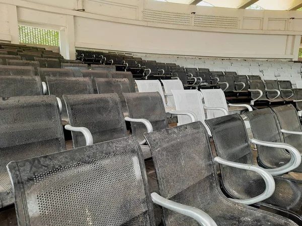 Assento Estádio Com Ninguém Arena Desportiva Vazia — Fotografia de Stock