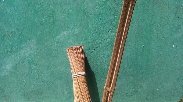 Seprűnyél Száraz Bambuszpálca — Stock Fotó