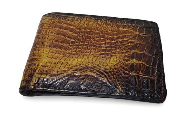 Beyaz izole timsah derisinden cüzdan