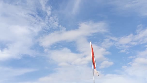 Zwaaiende Nationale Vlag Van Indonesië Merah Putih — Stockvideo
