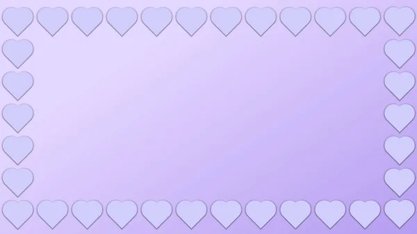 San Valentín Día Fondo Púrpura Amor Corazón Marco — Archivo Imágenes Vectoriales