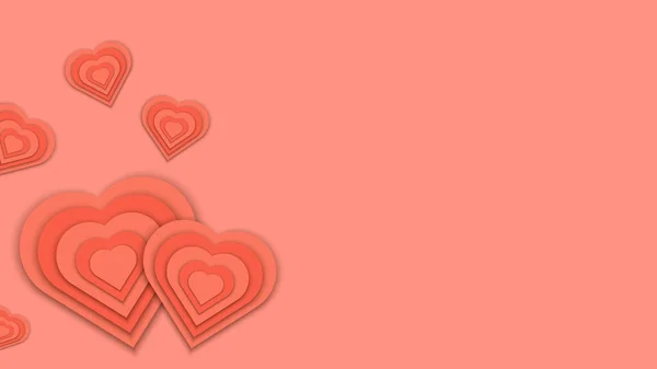 Rojo Corazón Forma Papel Corte San Valentín Día Fondo Superposición — Vector de stock