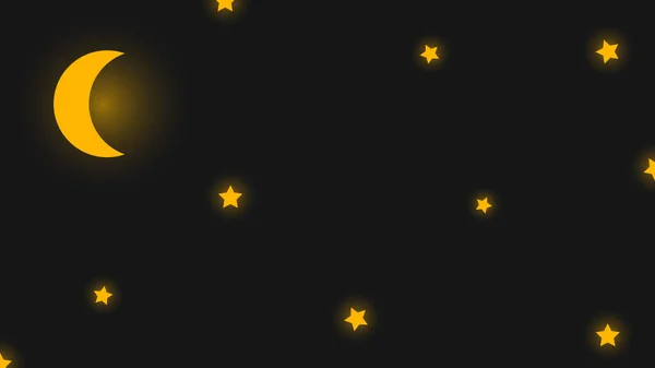 Fondo Nocturno Abstracto Con Estrellas Luna Brillando Estilo Corte Papel — Vector de stock