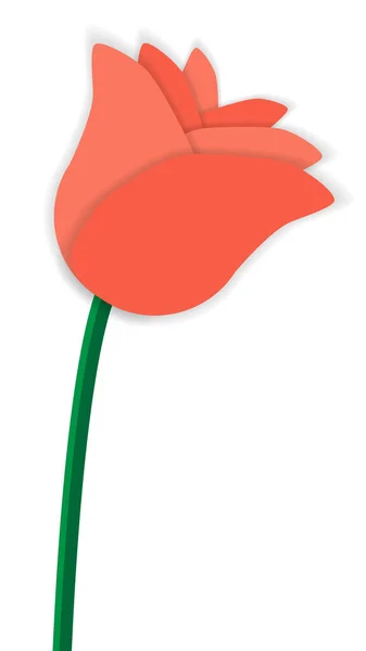 Κόκκινα Τριαντάφυλλα Χάρτινο Κόψιμο Που Χρησιμοποιούνται Για Διακοσμητικά Έργα — Διανυσματικό Αρχείο