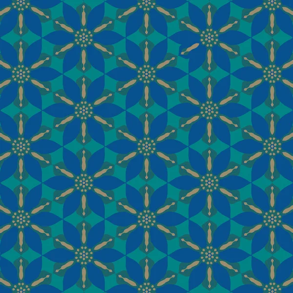 Nahtlose Mandalablüte Abstraktes Muster Für Kleidung Stoff Hintergrund Tapete Verpackung — Stockvektor