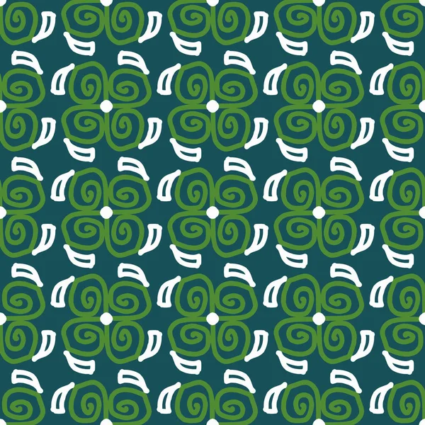 Современный Абстрактный Бесшовный Рисунок Зеленых Цветочных Форм Одежды Ткани Фона — стоковый вектор