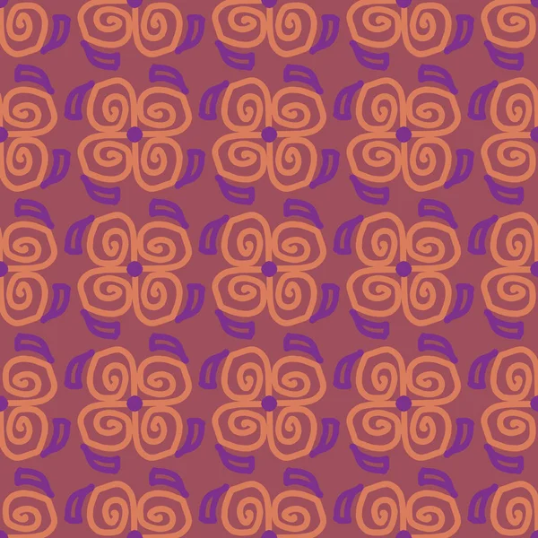 Современный Абстрактный Бесшовный Рисунок Оранжевый Цветочные Формы Одежды Ткани Фона — стоковый вектор